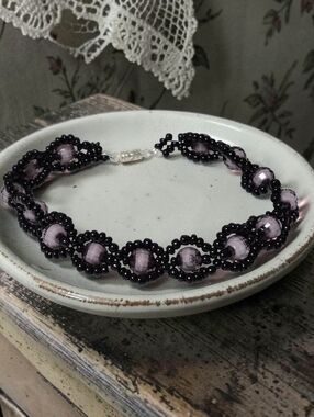 Handcrafted One Of A Kind Glass Seed Bead Bracelet